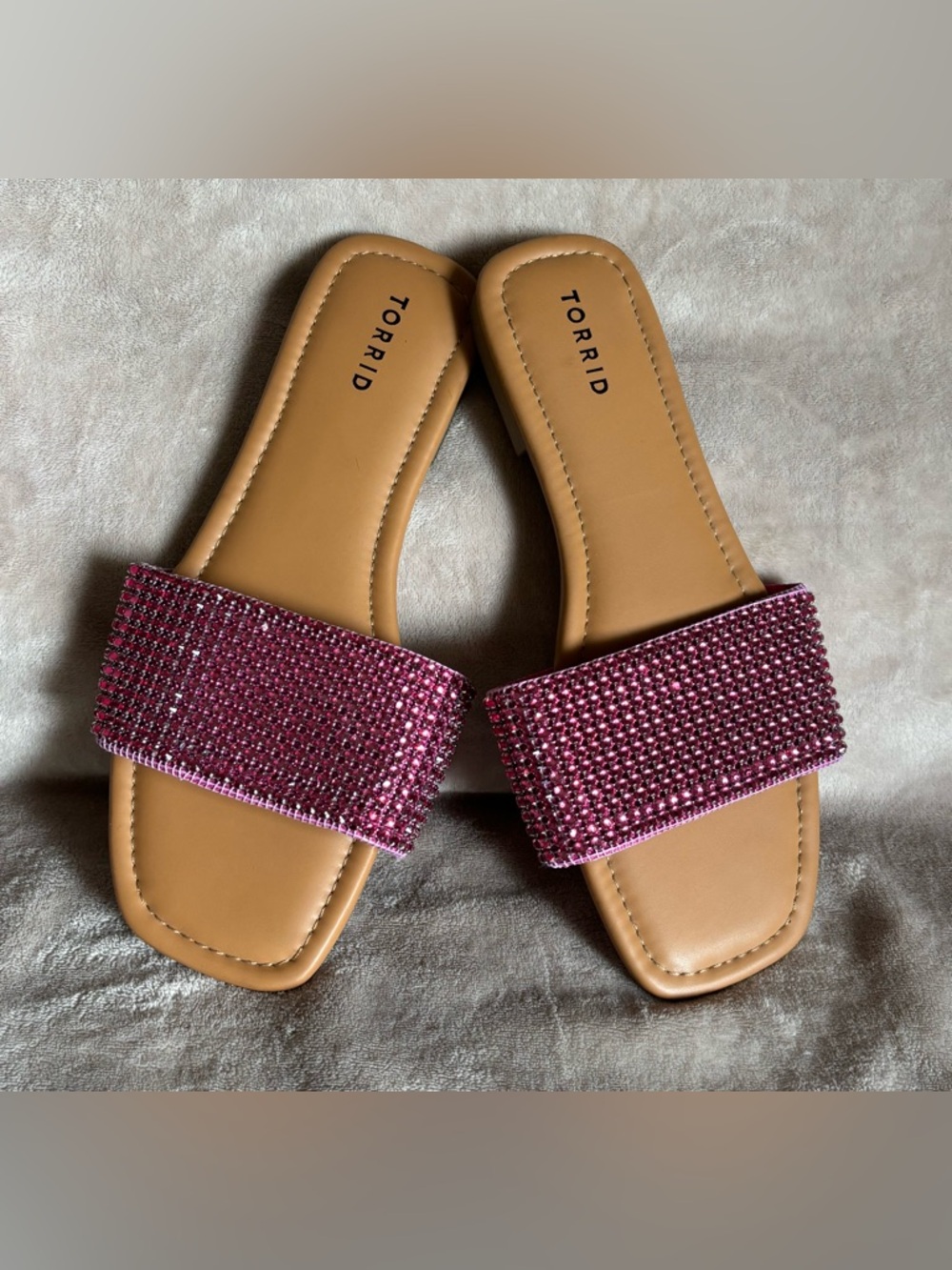 Torrid Pink Rhinestone Bling Slide Women’s Sandals 11WW